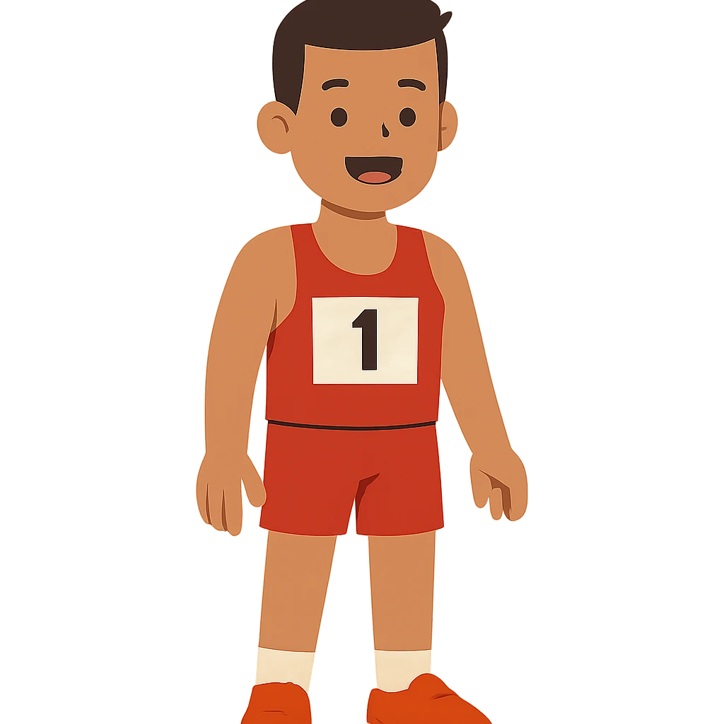 flat toon style athlete standing emoji