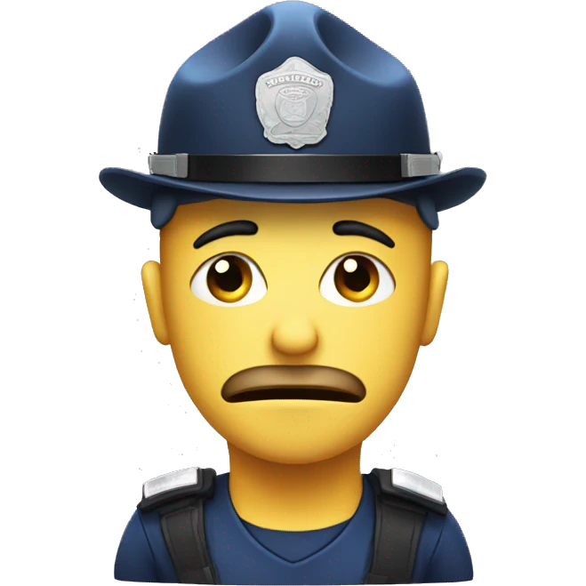 Tired with Police hat emoji