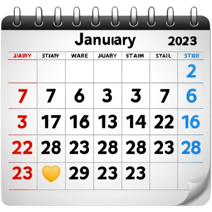 calendar page january 23 emoji