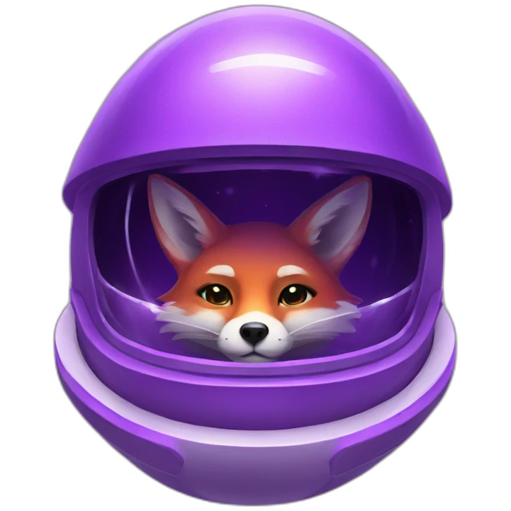 a purple fox in a spaceship emoji