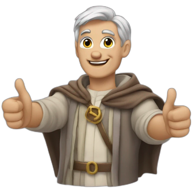 Merlin monro with one thumbs up emoji