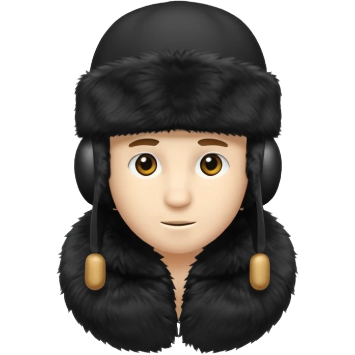 A blank Black ushanka emoji