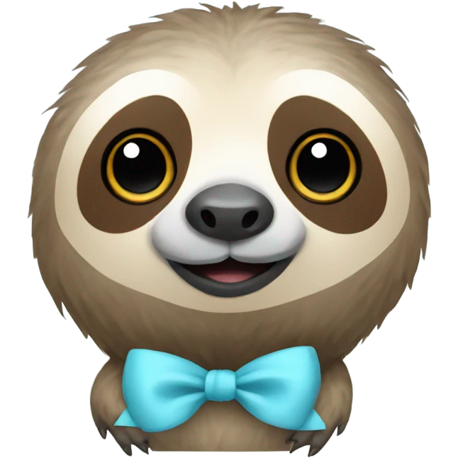 Sloth with light blue bow emoji