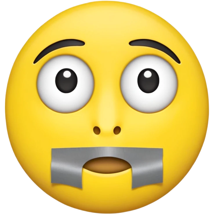 emoji face with duct tape over the mouth and the eyes really wide  emoji