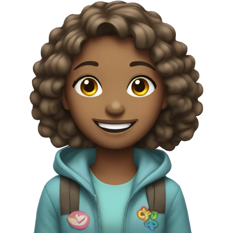 smiling girls with peace signs emoji