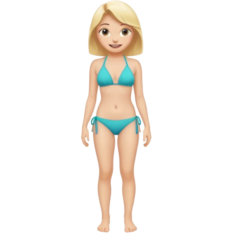 Sexy full body fair girl in bikini emoji
