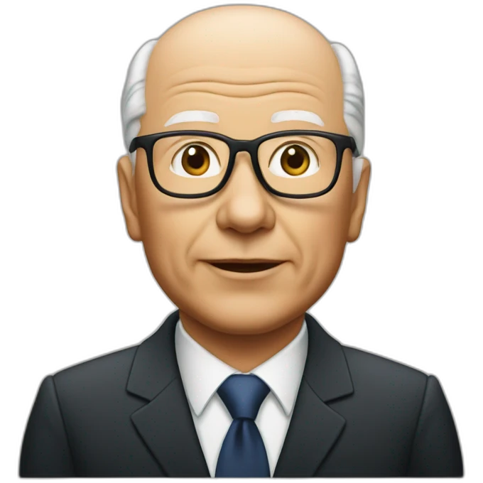 Klaus Schwab as an Apple genius bar emoji