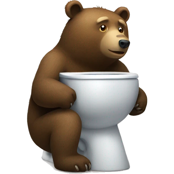 Bear on a toilet emoji