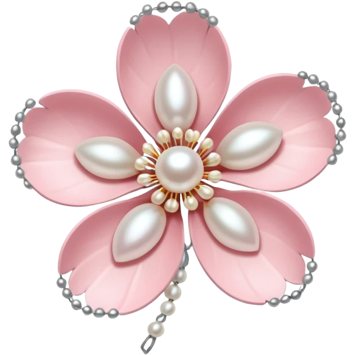 light pastel sakura flower with pearl beaded outline emoji
