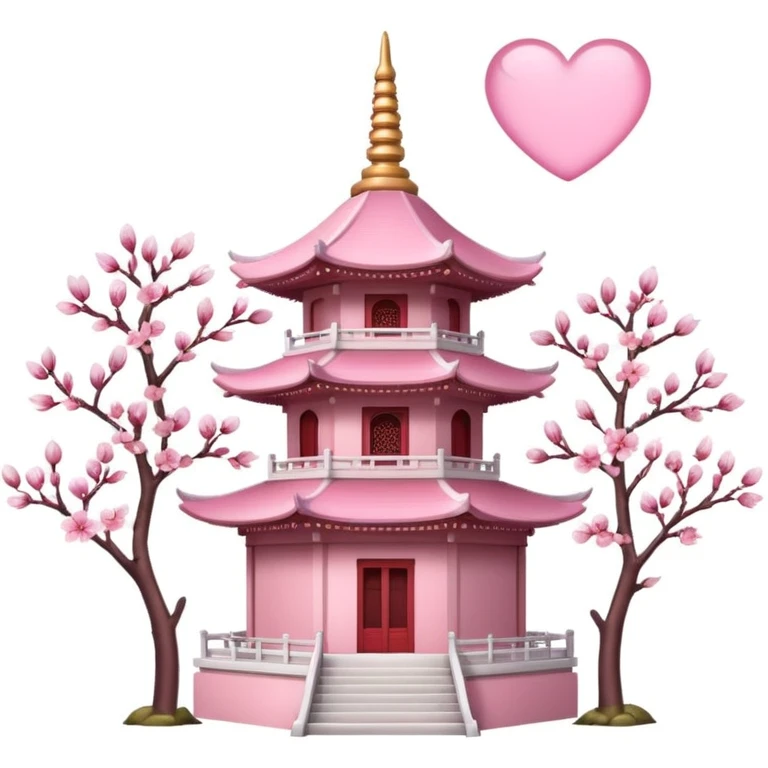 sakura heart with a pagoda emoji