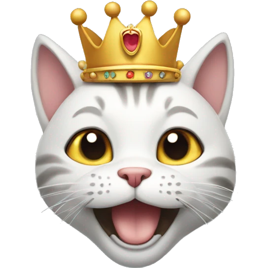 happy cat with crown emoji