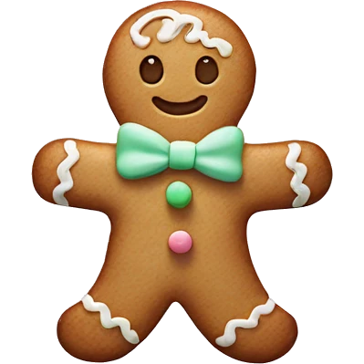 Pastel gingerbread man emoji