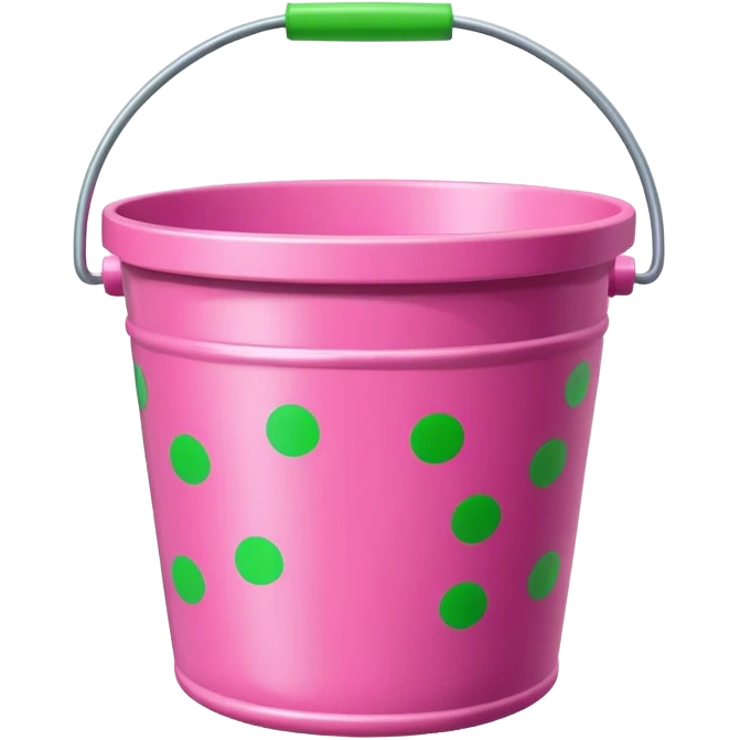 A pink bucket with green dots emoji