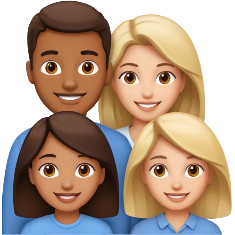 4 people, one man and three women emoji