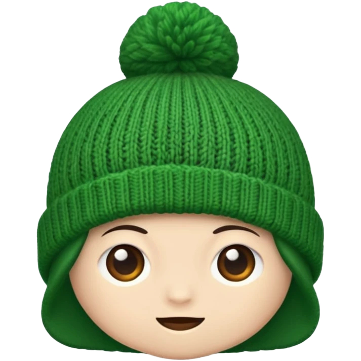 a green beanie with no person emoji