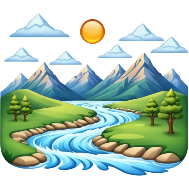 Mountains and a river emoji