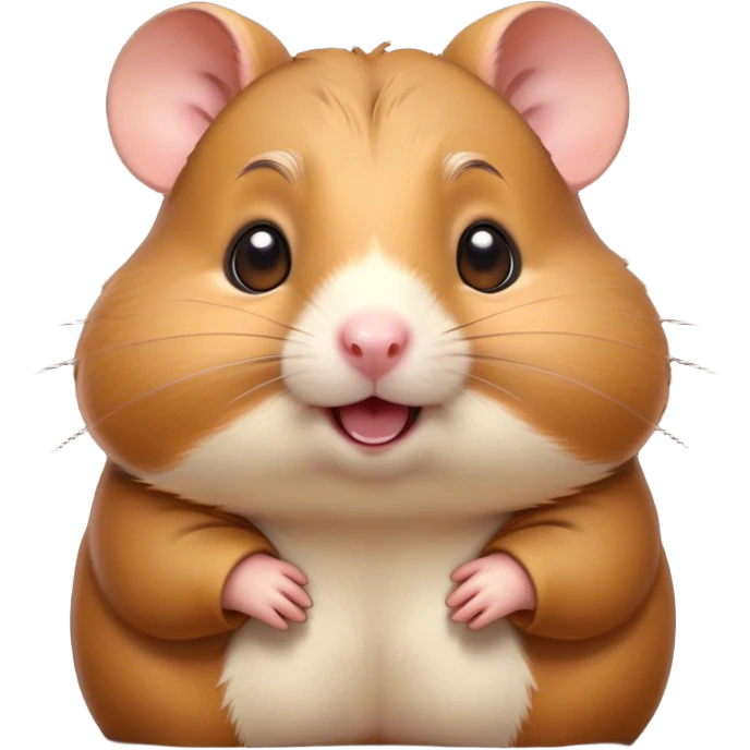 Cinematic Comical Brown Hamster Portrait Emoji, Head tilted dramatically with an exaggeratedly amused expression, featuring a striking rich brown coat with a playful shine, wide, expressive dark eyes filled with humorous disbelief, Simplified yet hilariously expressive features, highly detailed, glowing with a slightly sassy glow, high shine, dramatic yet playful, stylized with an air of cheeky mischief, bright and endearing, soft glowing outline, capturing the essence of a spirited and over-the-top hamster, so meme-worthy it feels like it could side-eye its way into internet fame instantly! emoji