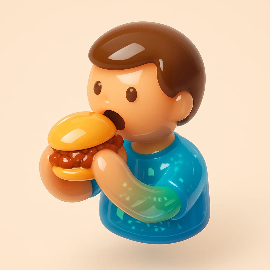 person eating sloppy joe emoji