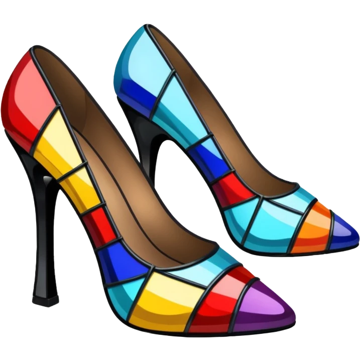 Stained glass heels emoji