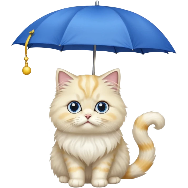 Cat with yellow umbrella emoji