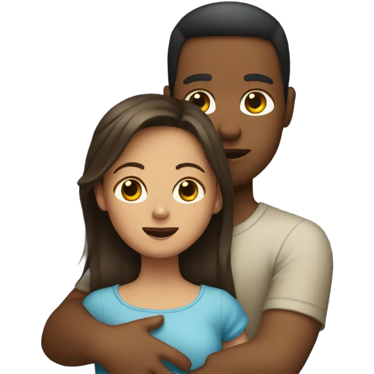 Girl holding man like a baby emoji