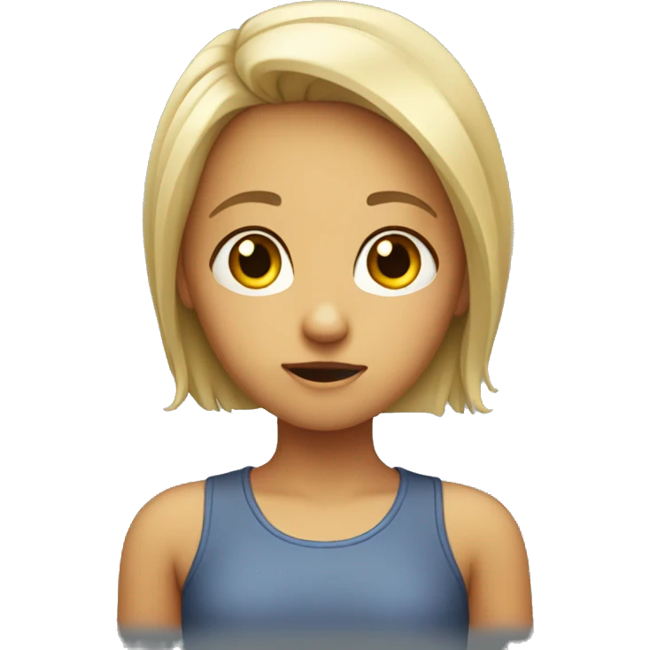 Girl standing awkward and staring at someone  emoji