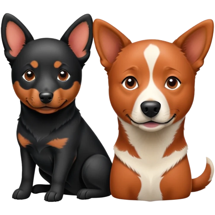 Red heeler and dark Labrador retriever  emoji