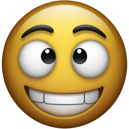 smiling emoji with one twitching eye emoji