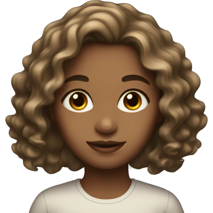 Brown eyed girl with wavy hair emoji