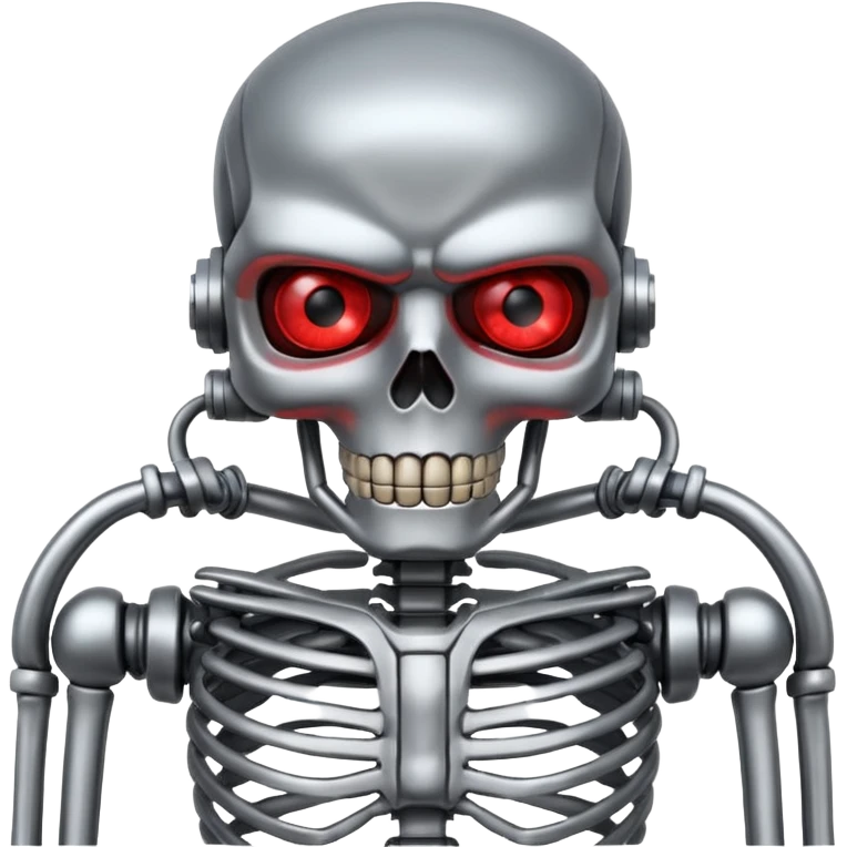 red eyed Terminator with metal skeleton emoji