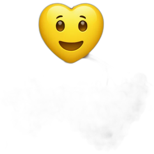 Ein gelbes Herz in einem blauen Kranz lächelt und hält einen Viburnum in seinen Händen emoji