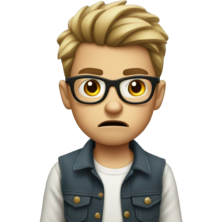 Hipster Kid angry emoji
