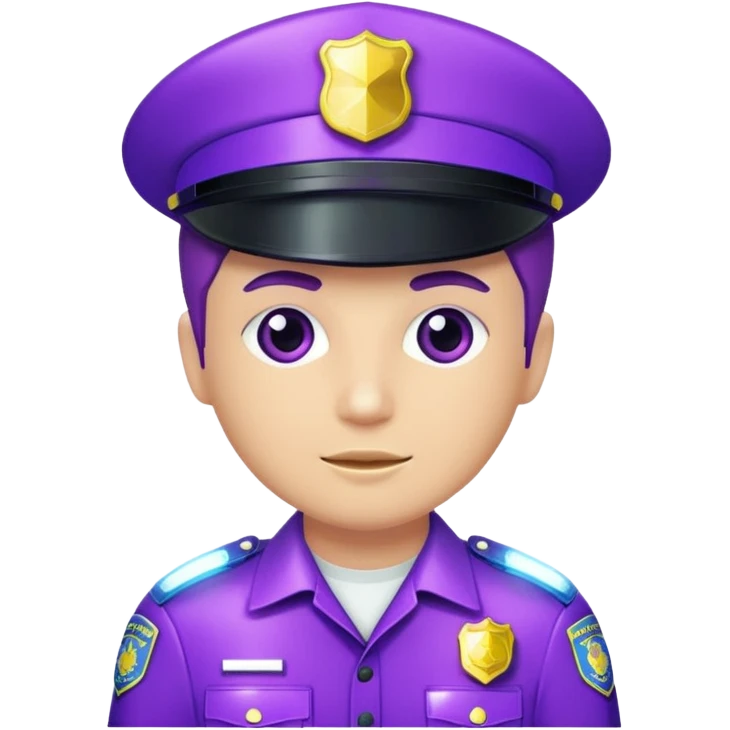 Glitter Purple and Cian police emoji