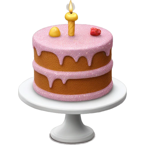 Realistic cake with glitter emoji