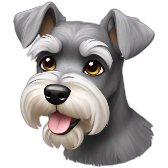 Miniature Schnauzer cute emoji