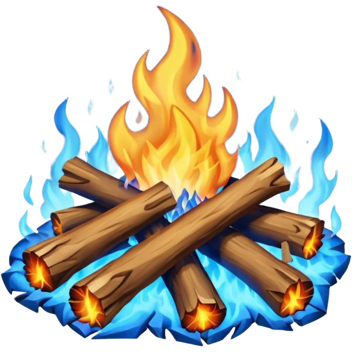 make me a campfire emoji but make the fire color blue emoji