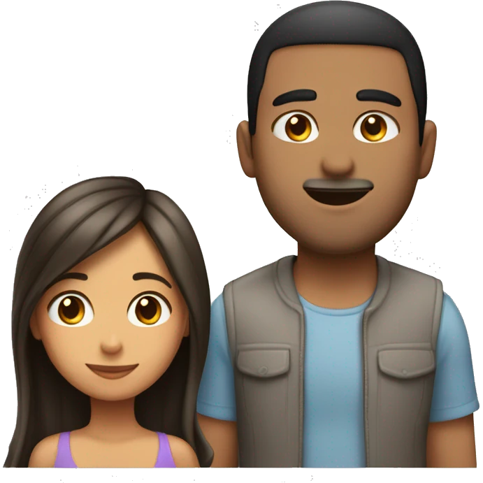 Hispanic guy with straight hair in love with hispanic girl with straight hair emoji
