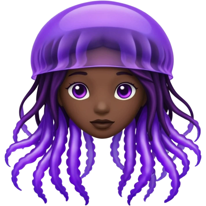  Black female purple Jellyfish character emoji