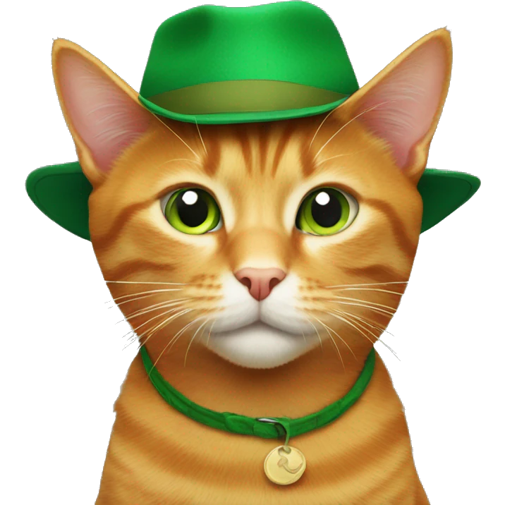 ginger cat in a green hat emoji