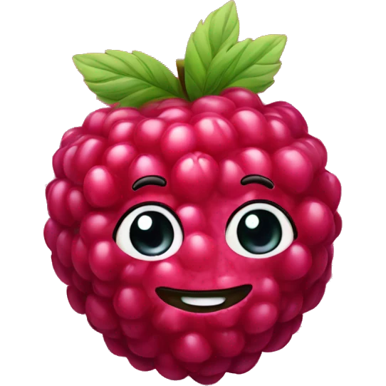 Cute smiling raspberry emoji