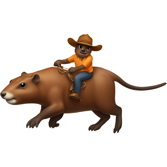 Beaver riding a longhorn  emoji