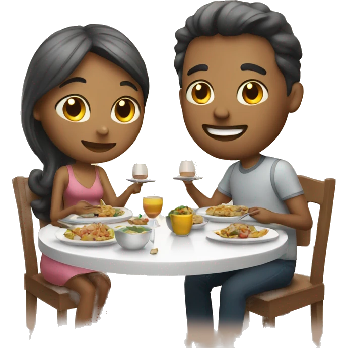 Couple enjoying dinner  emoji