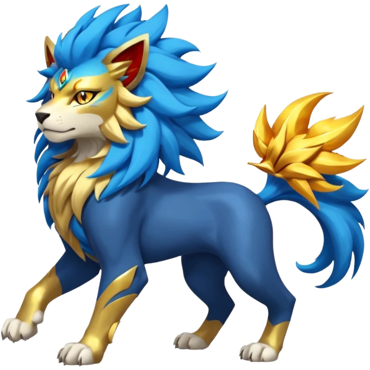 Pyroar-Solgaleo-Luxray-Fakémon-hybrid-creature (full body)  emoji