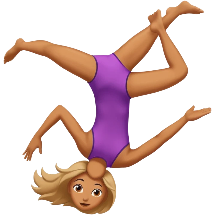 Eine weibliche Person die backflip macht  emoji