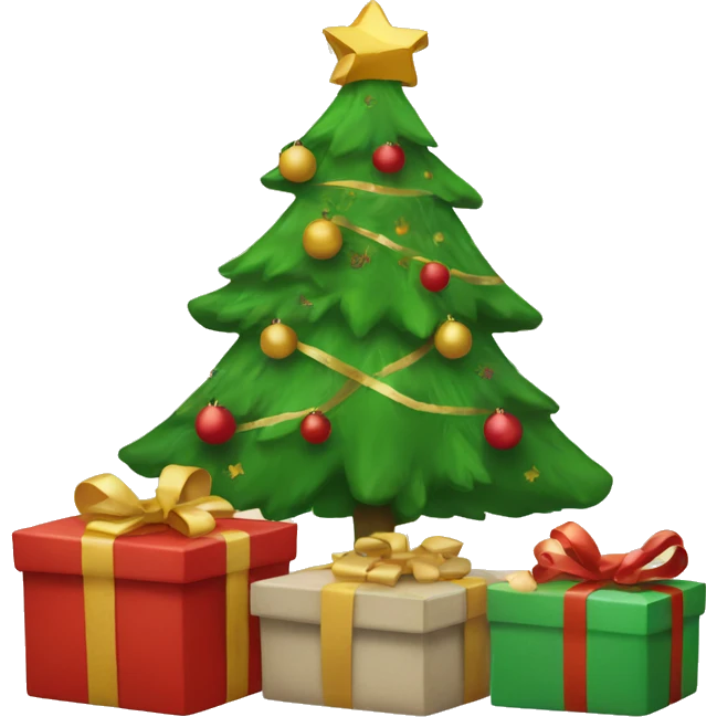 Holiday presents under tree emoji