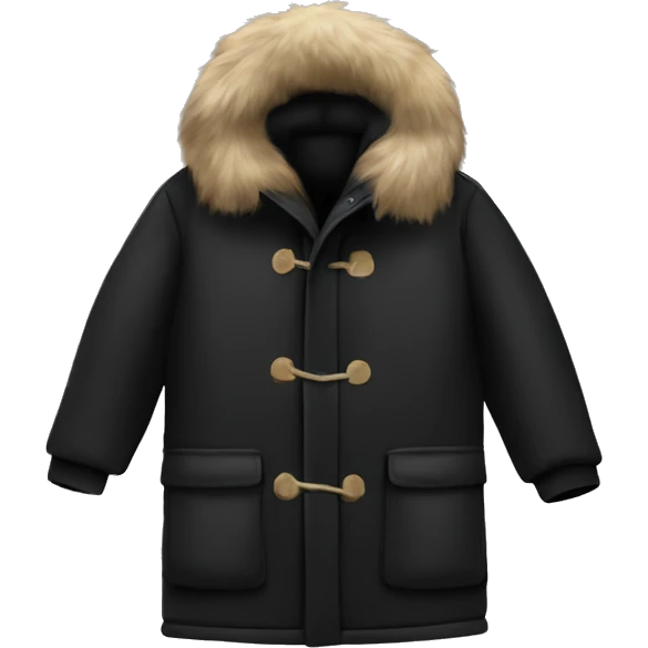 Fur coat black parka emoji