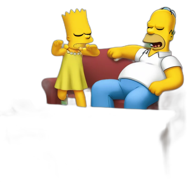 Homer Simpson slapping Bart Simpson emoji