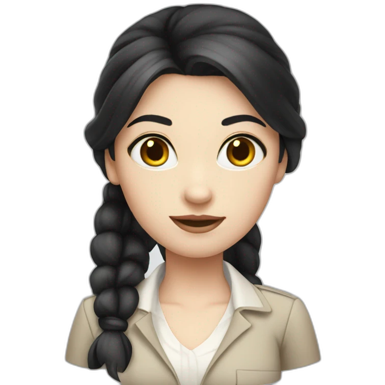 girl in detective dress pale skin black hair ponytail  emoji