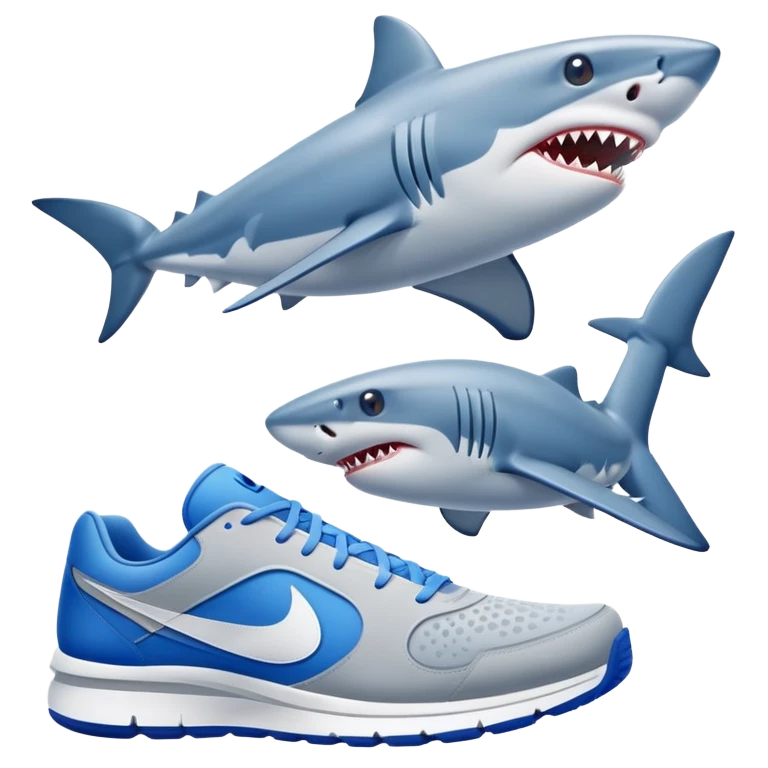 Shark with blue Nike shoes emoji