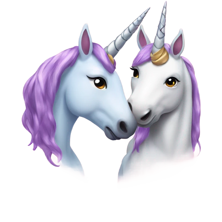 Unicorn kiss emoji